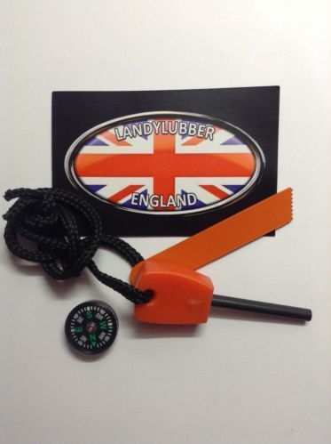 Mini Fire Steel and Button Compass